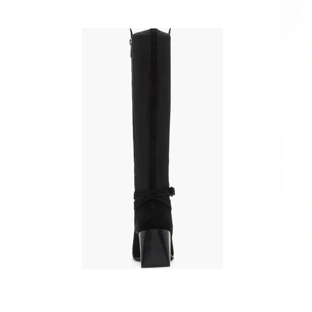 Blondo Twyla Waterproof Knee High Boots Black Suede Women’s 8 Stretch to Fit